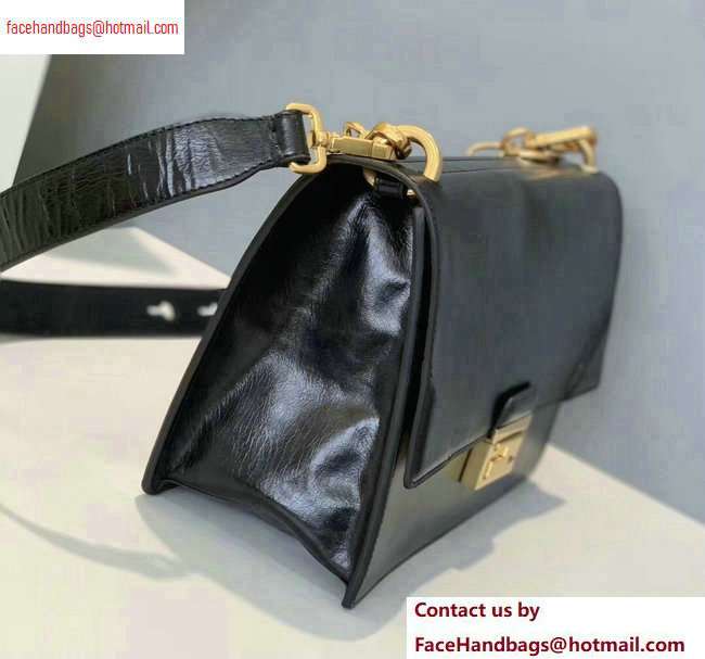 Fendi Leather Kan U Medium Bag Glossy Black 2020 - Click Image to Close