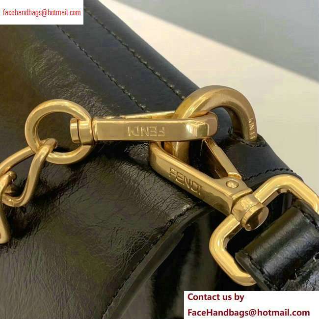 Fendi Leather Kan U Medium Bag Glossy Black 2020