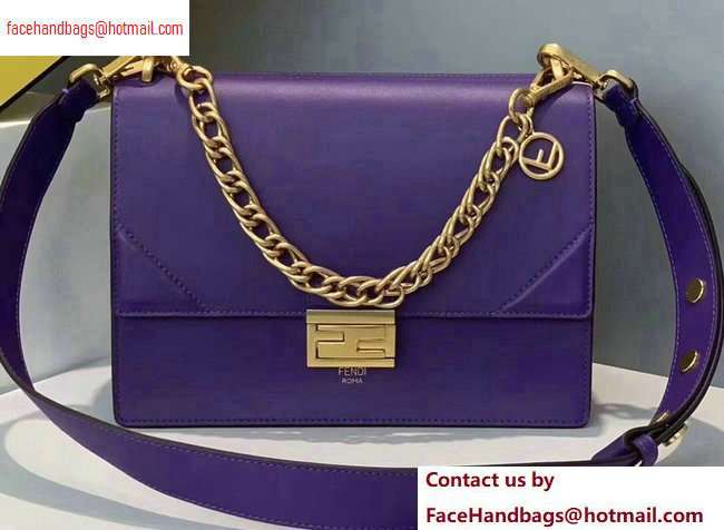 Fendi Leather Kan U Medium Bag Purple 2020 - Click Image to Close