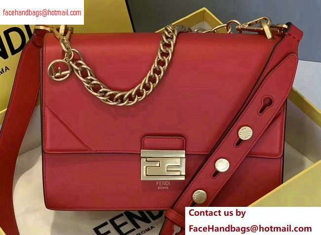 Fendi Leather Kan U Medium Bag Red 2020 Fendi Leather Kan U Medium Bag Red 2020