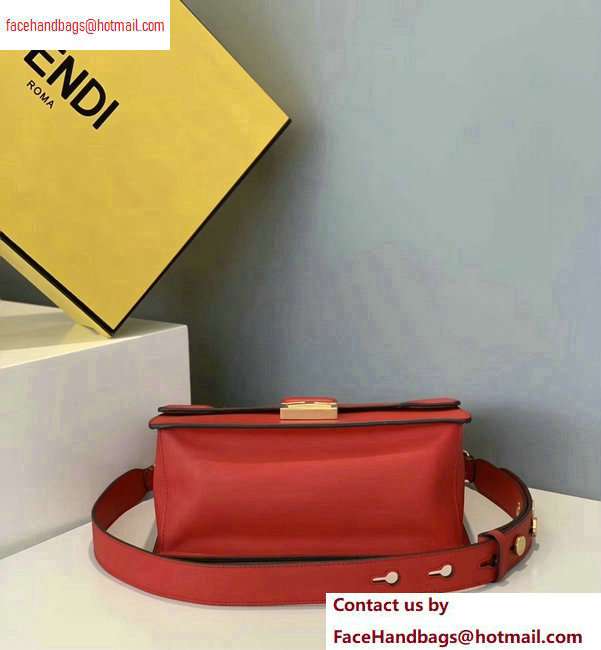 Fendi Leather Kan U Medium Bag Red 2020 - Click Image to Close