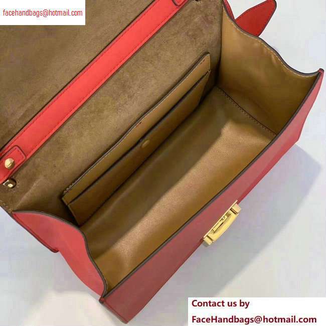 Fendi Leather Kan U Medium Bag Red 2020 - Click Image to Close