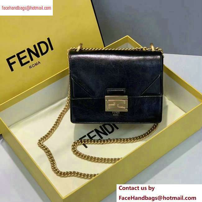 Fendi Leather Kan U Mini Bag Glossy Black 2020