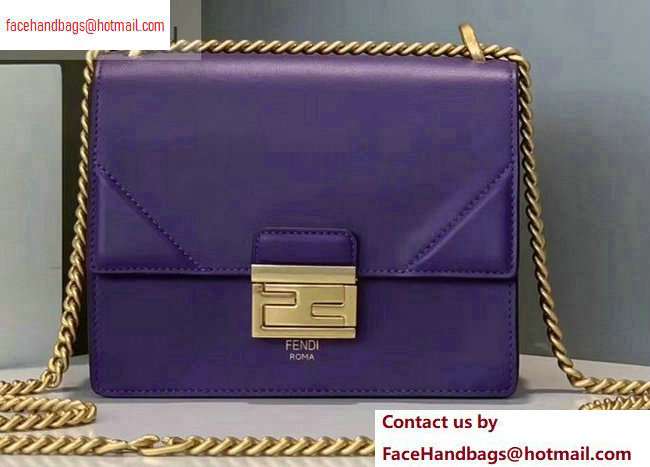 Fendi Leather Kan U Mini Bag Purple 2020
