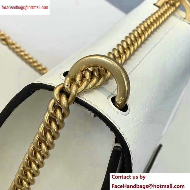 Fendi Leather Kan U Mini Bag White 2020 - Click Image to Close