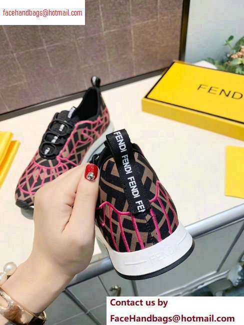 Fendi Multicolor Lycra FFreedom Slip-on Sneakers Brown/Fuchsia 2020