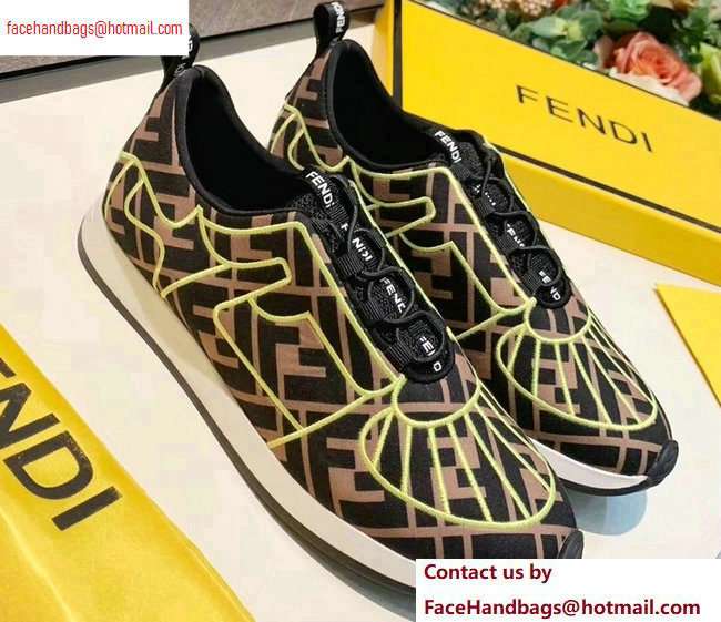 Fendi Multicolor Lycra FFreedom Slip-on Sneakers Brown/Green 2020 - Click Image to Close