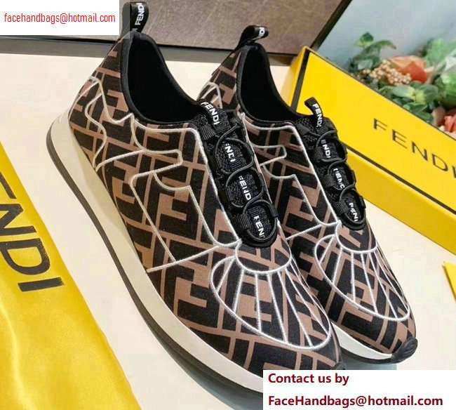 Fendi Multicolor Lycra FFreedom Slip-on Sneakers Brown/White 2020 - Click Image to Close