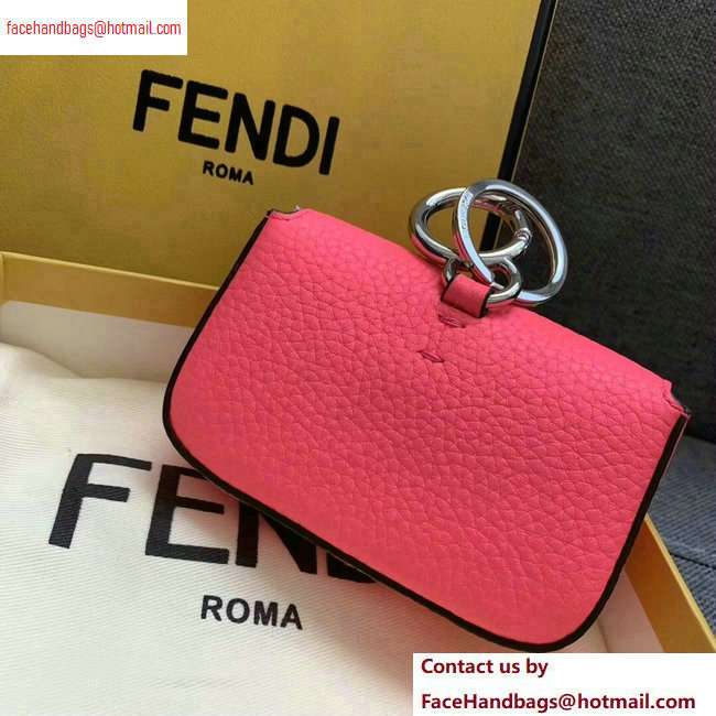 Fendi Roma Amor Leather Micro Baguette Bag Charm Fuchsia 2020