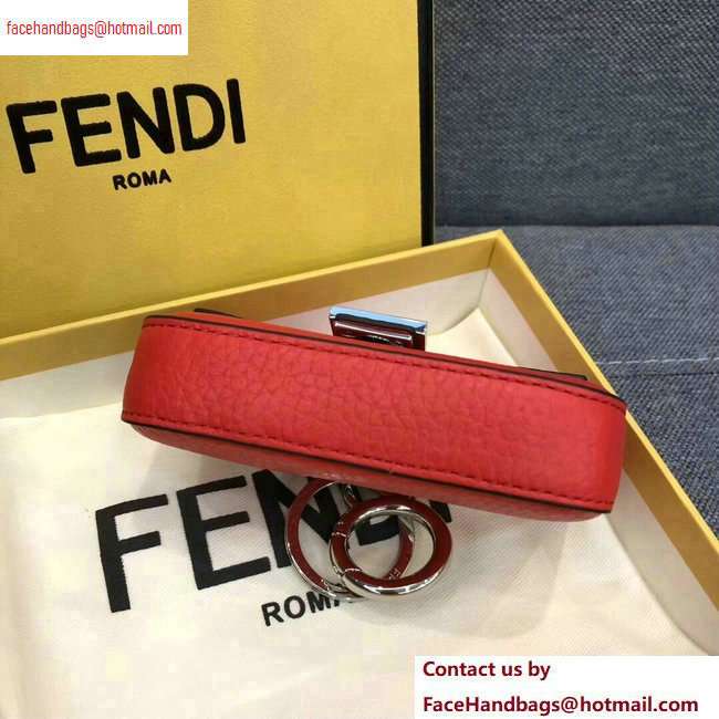 Fendi Roma Amor Leather Micro Baguette Bag Charm Red 2020