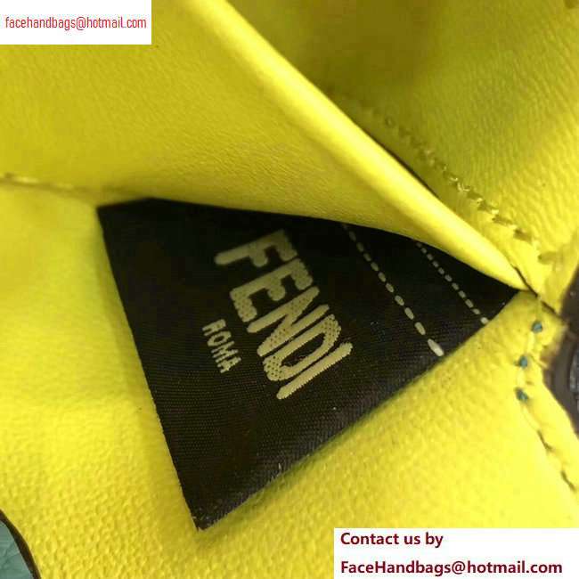 Fendi Roma Amor Leather Micro Baguette Bag Charm Sky Blue 2020