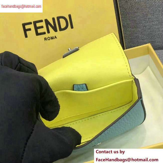 Fendi Roma Amor Leather Micro Baguette Bag Charm Sky Blue 2020 - Click Image to Close