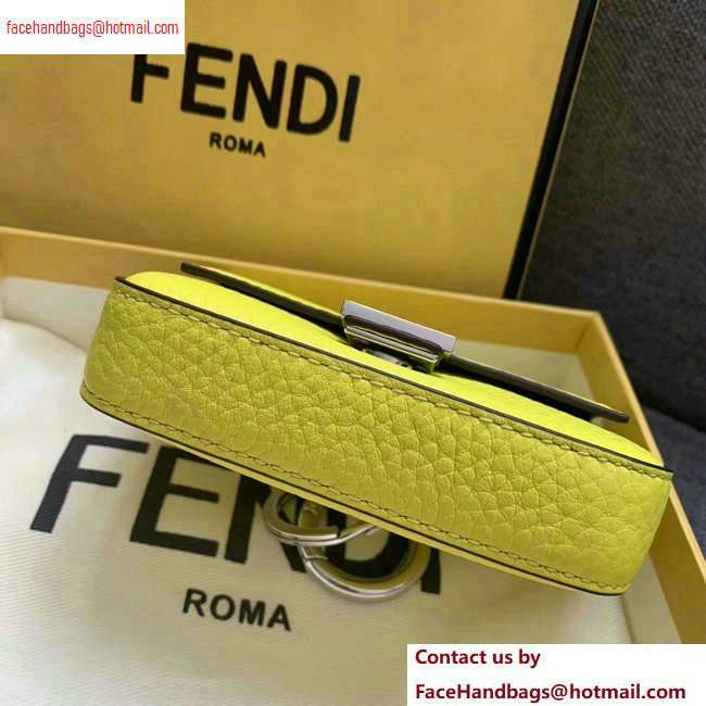 Fendi Roma Amor Leather Micro Baguette Bag Charm Yellow 2020 - Click Image to Close