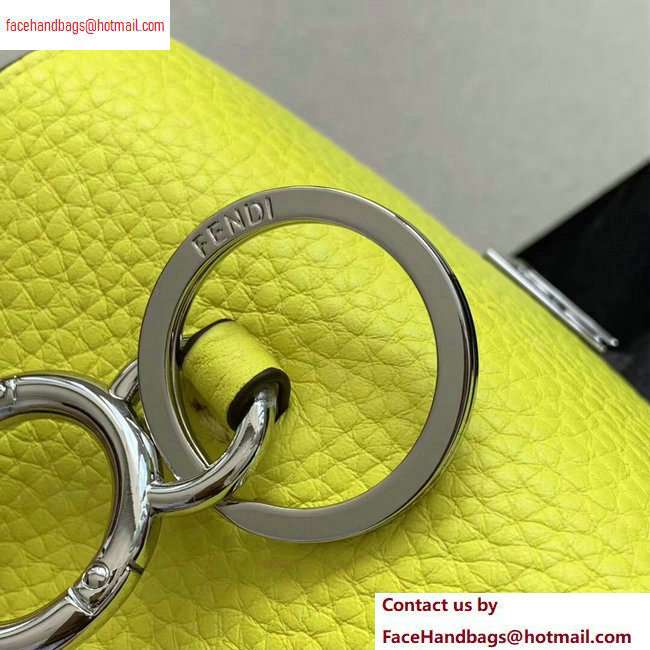 Fendi Roma Amor Leather Micro Baguette Bag Charm Yellow 2020
