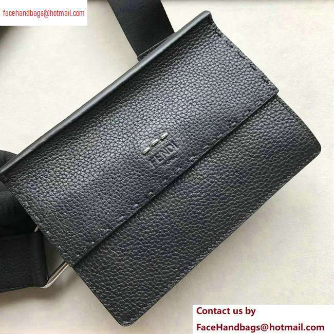 Fendi Roma Leather Messenger Bag Black 2020