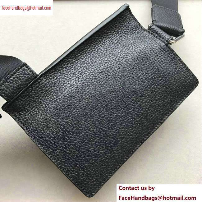 Fendi Roma Leather Messenger Bag Black 2020