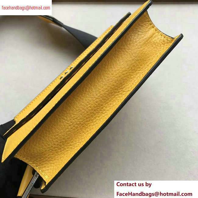 Fendi Roma Leather Messenger Bag Yellow 2020