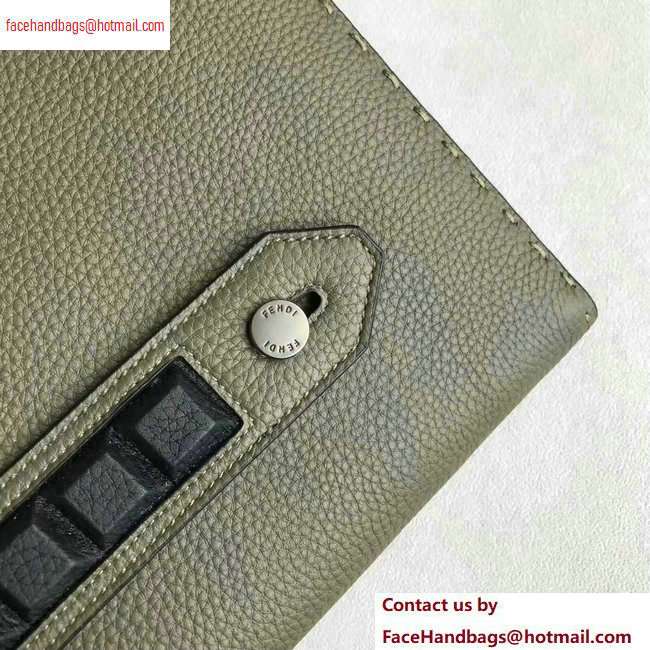 Fendi Roman Leather Pouch Clutch Bag