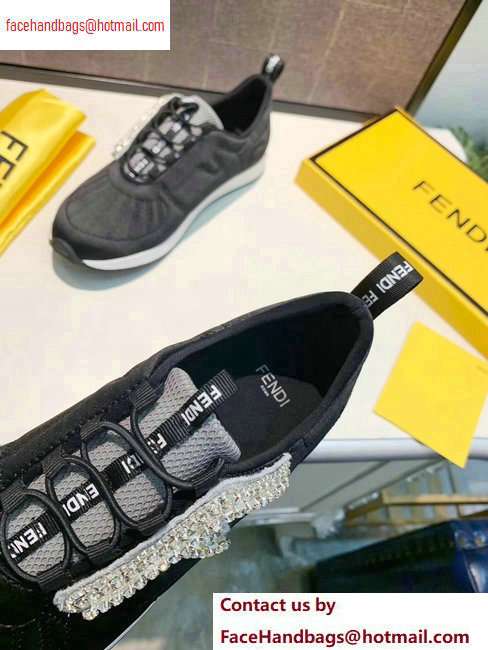 Fendi Satin FFreedom Slip-on Sneakers Black 2020 - Click Image to Close