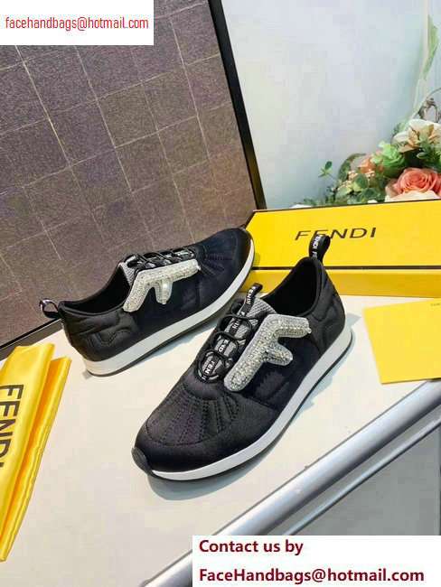Fendi Satin FFreedom Slip-on Sneakers Black 2020 - Click Image to Close