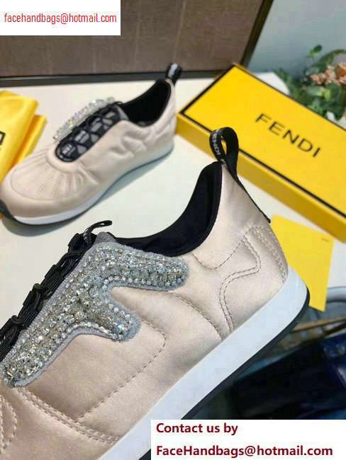 Fendi Satin FFreedom Slip-on Sneakers Nude Pink 2020 - Click Image to Close