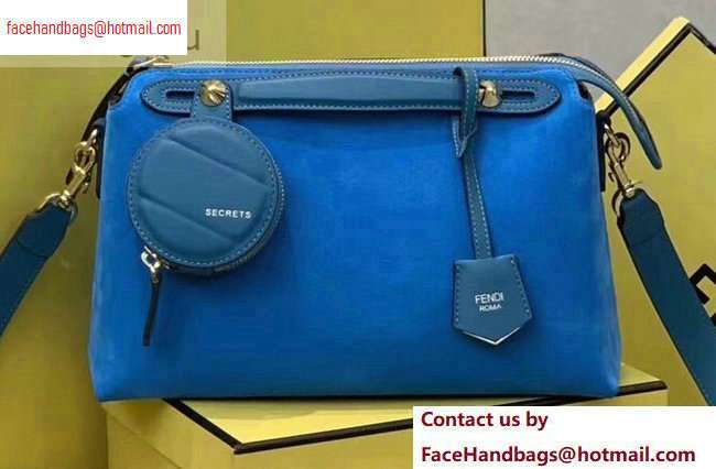 Fendi Suede By The Way Boston Regula Medium Bag Blue 2020 - Click Image to Close