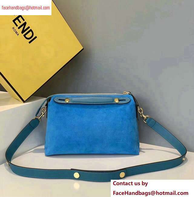 Fendi Suede By The Way Boston Regula Medium Bag Blue 2020 - Click Image to Close