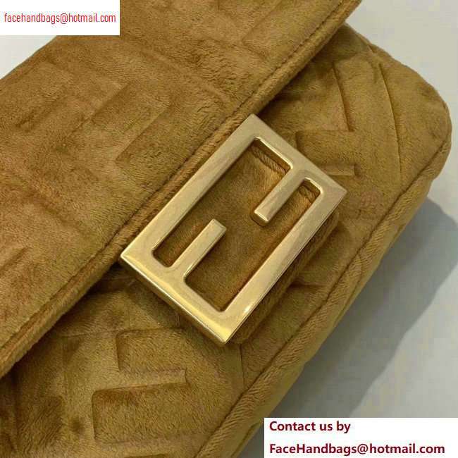 Fendi Velvet Embossed FF Motif Baguette Belt Bag Brown 2020 - Click Image to Close