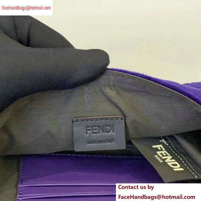 Fendi Velvet Embossed FF Motif Baguette Belt Bag Purple 2020