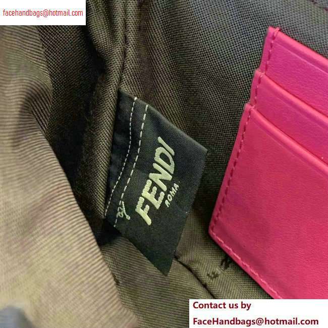 Fendi Velvet Embossed FF Motif Baguette Mini Bag Fuchsia 2020