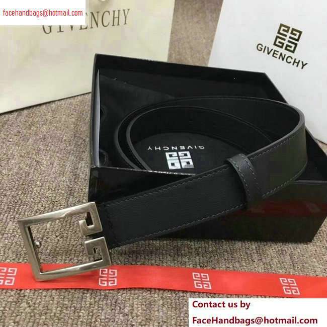 Givenchy Width 3cm Leather Belt Black with Double G Buckle