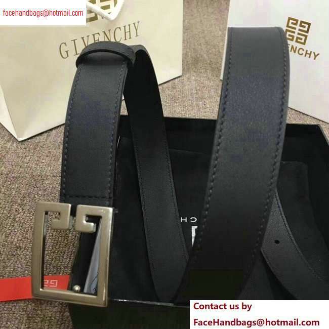 Givenchy Width 3cm Leather Belt Black with Double G Buckle