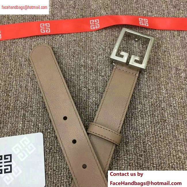 Givenchy Width 3cm Leather Belt Nude with Double G Buckle