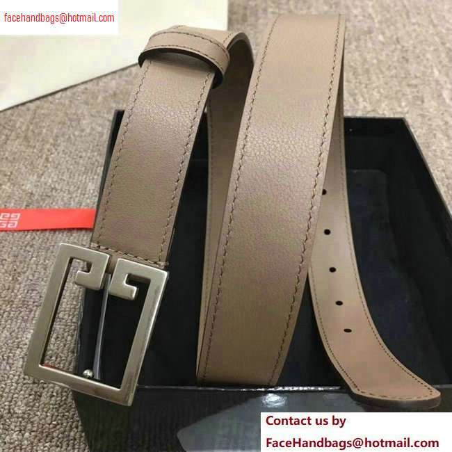 Givenchy Width 3cm Leather Belt Nude with Double G Buckle