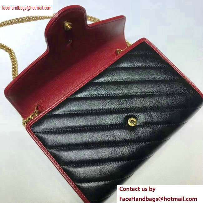 Gucci Diagonal GG Marmont Mini Shoulder Bag 573807/474575 Black 2020 - Click Image to Close