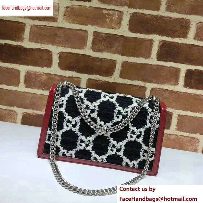 Gucci Dionysus GG Tweed Small Shoulder Bag 400249 Black/White 2020 - Click Image to Close