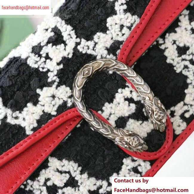 Gucci Dionysus GG Tweed Super Mini Shoulder Bag 476432 Black/White 2020 - Click Image to Close