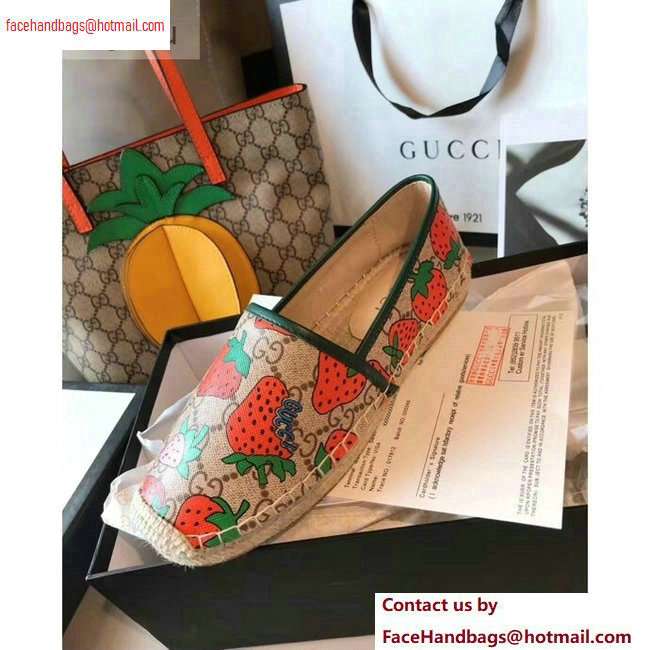 Gucci GG Strawberry Print Espadrilles 2020