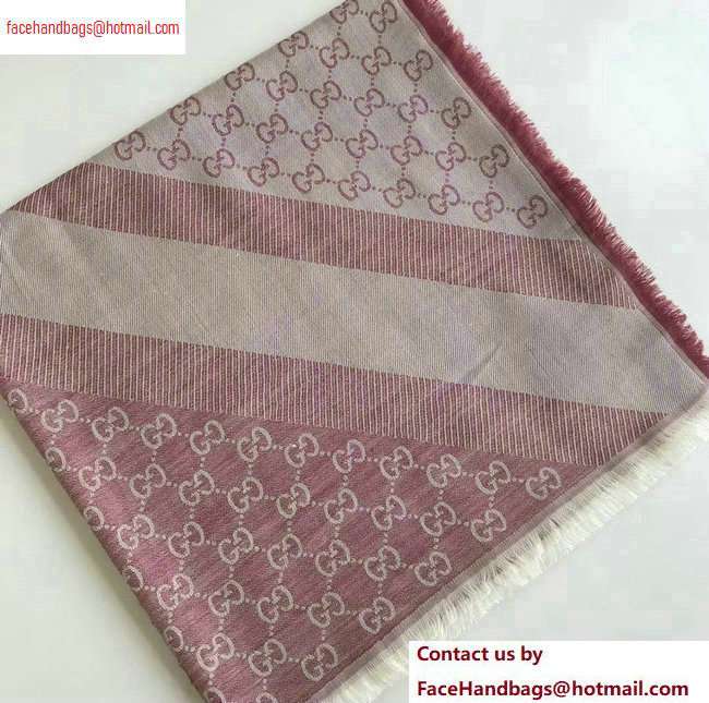 Gucci GG and Stripe Scarf 140x140cm Pink 2020