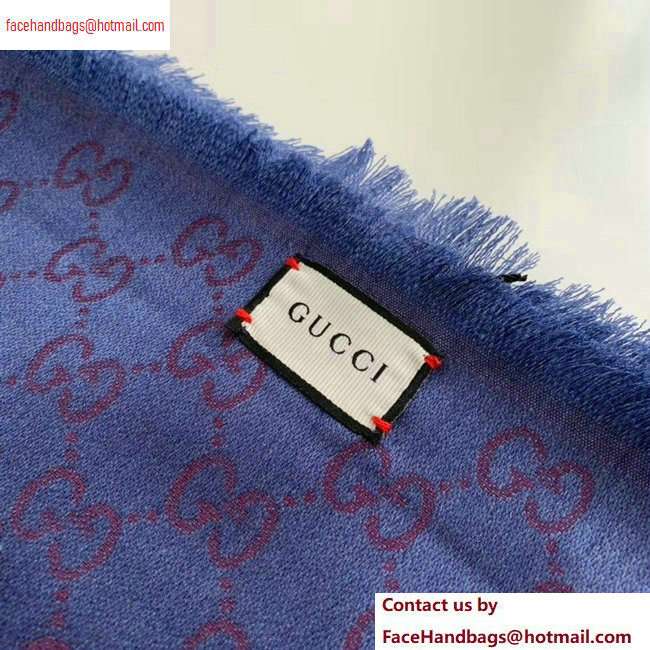 Gucci GG and Stripe Scarf 140x140cm Purple 2020