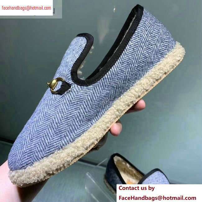 Gucci Horsebit Merino Wool Lining Loafers 575850 Denim Blue 2020 - Click Image to Close