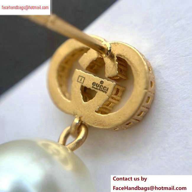 Gucci Interlocking G Earrings With Pearl 582822 - Click Image to Close