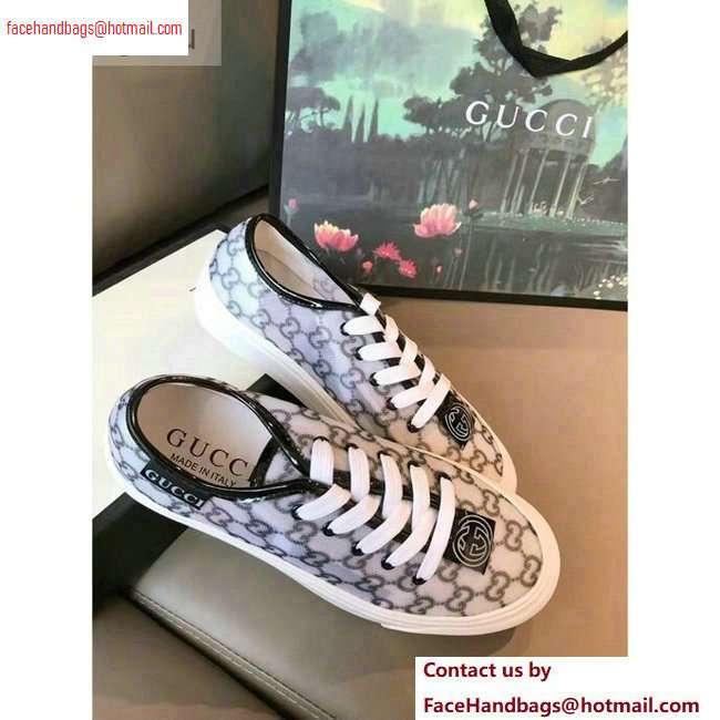 Gucci Interlocking G Sneakers GG White/Black 2020 - Click Image to Close