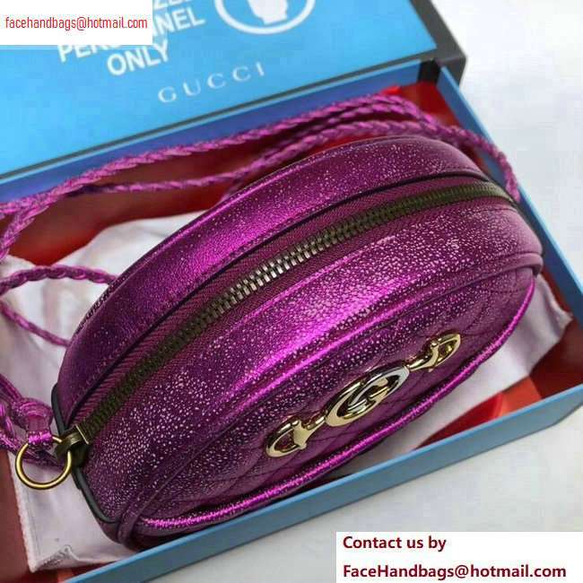 Gucci Laminated Leather Mini Shoulder Bag 534951 Purple 2020