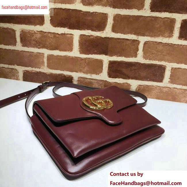 Gucci Leather Arli Medium Shoulder Bag 550126 Burgundy 2020 - Click Image to Close