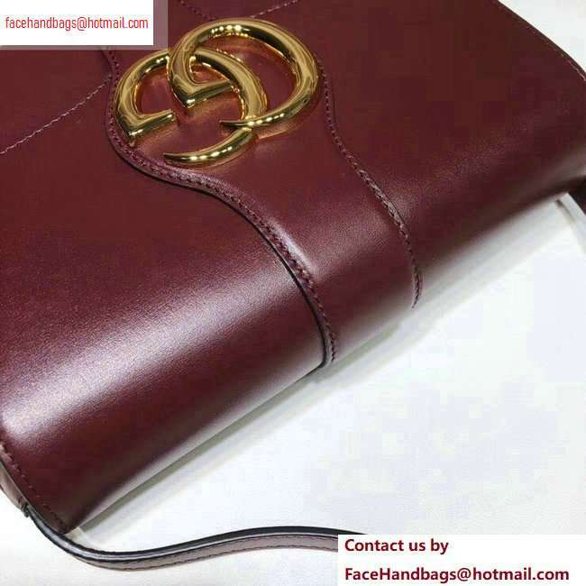 Gucci Leather Arli Medium Shoulder Bag 550126 Burgundy 2020 - Click Image to Close
