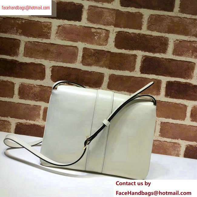 Gucci Leather Arli Medium Shoulder Bag 550126 White 2020