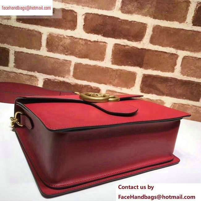 Gucci Web GG Marmont Leather Shoulder Bag 476468 Red - Click Image to Close