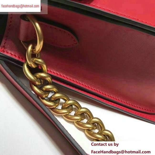 Gucci Web GG Marmont Leather Shoulder Bag 476468 Red
