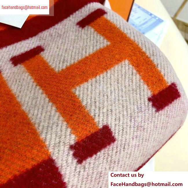 Hermes Avalon H Bayadere Throw Blanket Orange/Purple